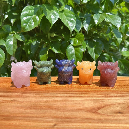 Crystal Highland Cattle Carving