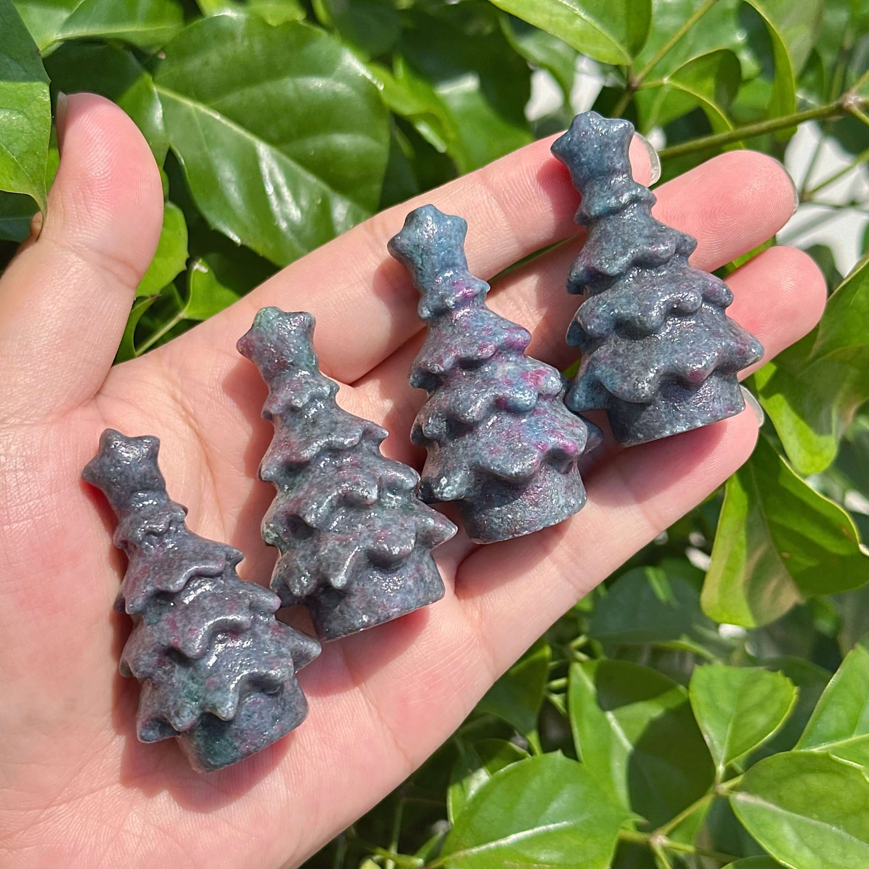Ruby In Kyanite Christmas Tree Carving