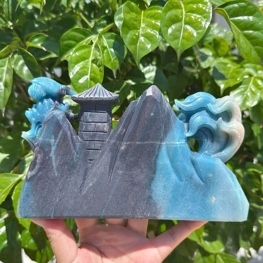 Trolleite Nine-Tailed Fox With Bird Landscape Carving