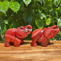 Red Jasper Elephant Carving