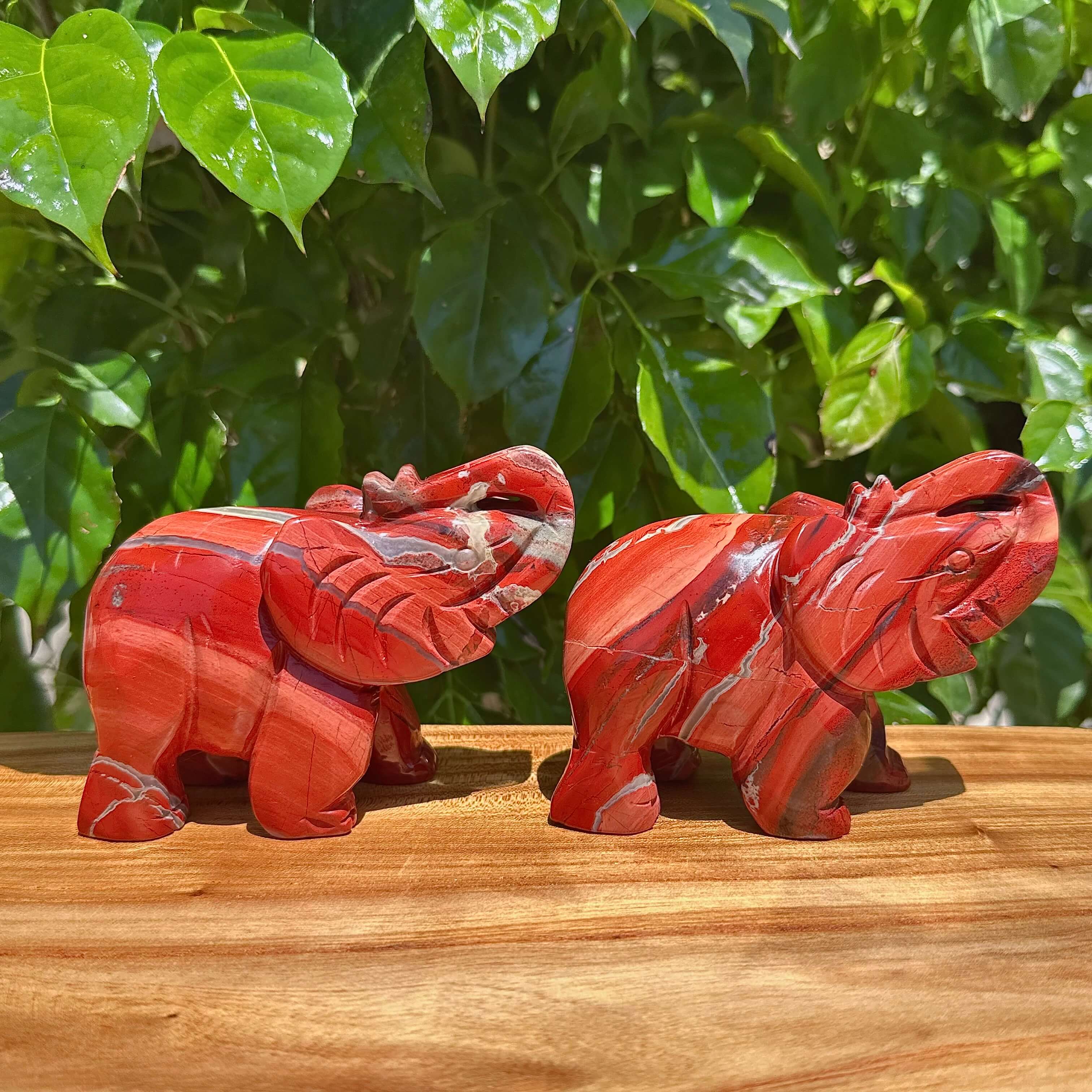 Red Jasper Elephant Carving