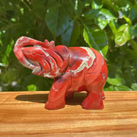 Red Jasper Elephant Carving