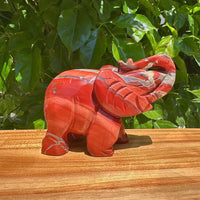 Red Jasper Elephant Carving