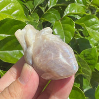 Sunstone-Moonstone Heart Carving