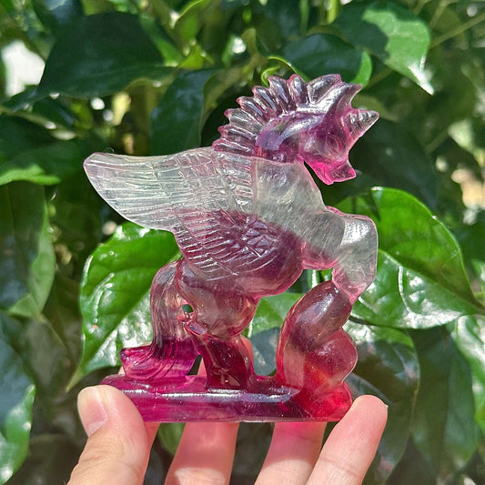 Candy Fluorite Unicorn Carving