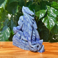 Blue Aventurine Flying Dragon Carving