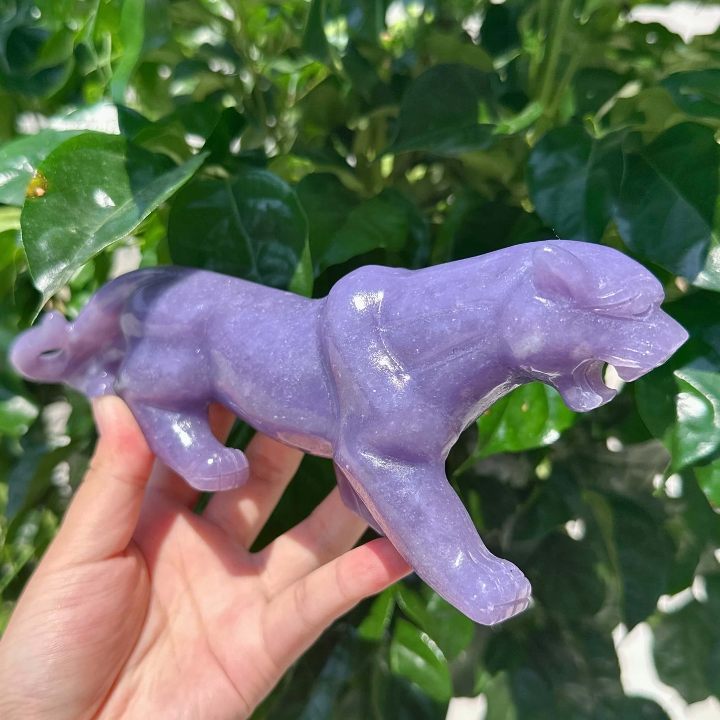 Lepidolite Cheetah Carving