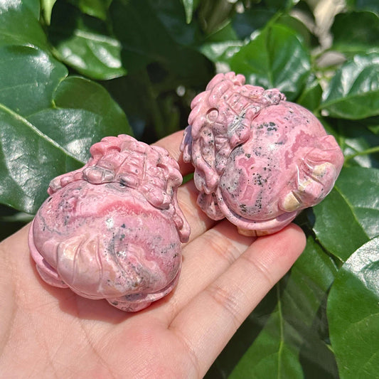 Peruvian Rhodonite Dragon-Turtle Carving
