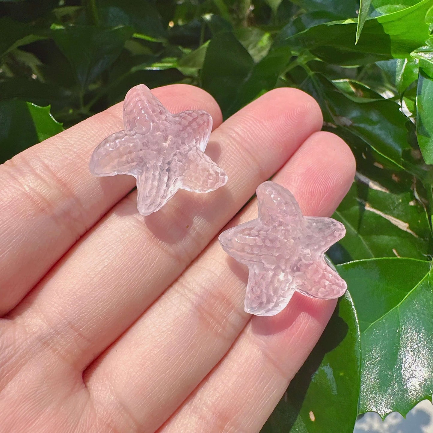 Rose Quartz Starfish Carving