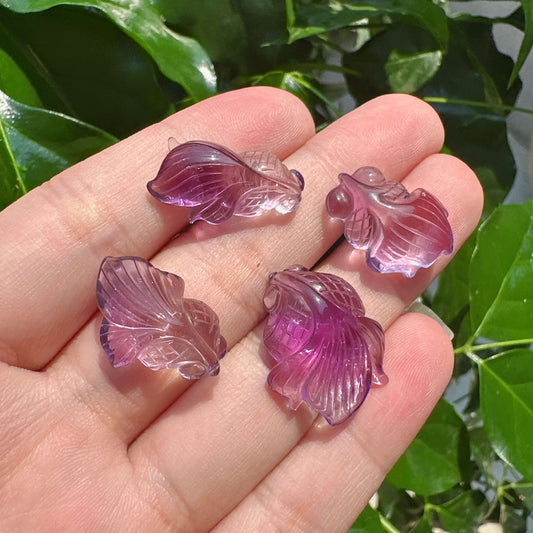 Amethyst Goldfish Carving
