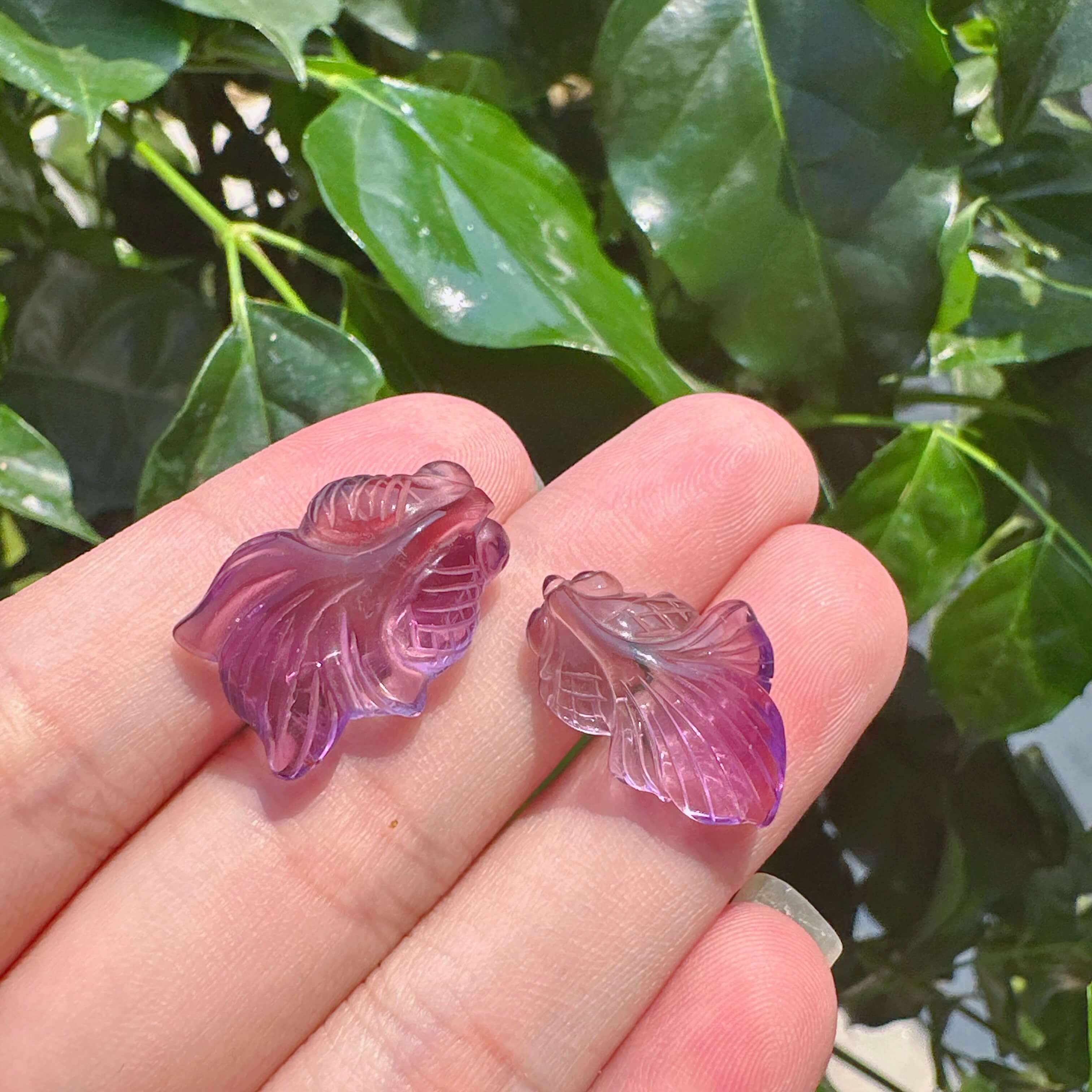 Amethyst Goldfish Carving