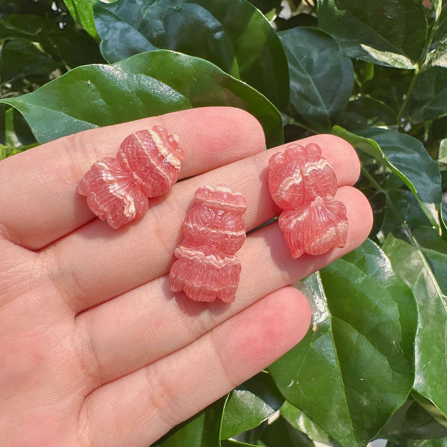 Rhodochrosite Goldfish Carving