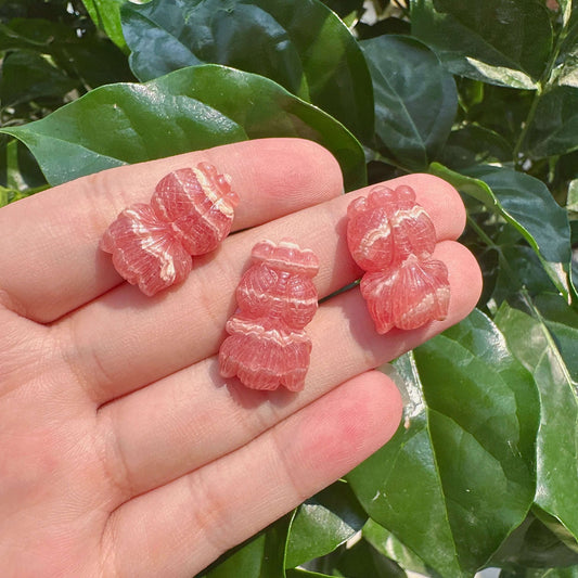 Rhodochrosite Goldfish Carving