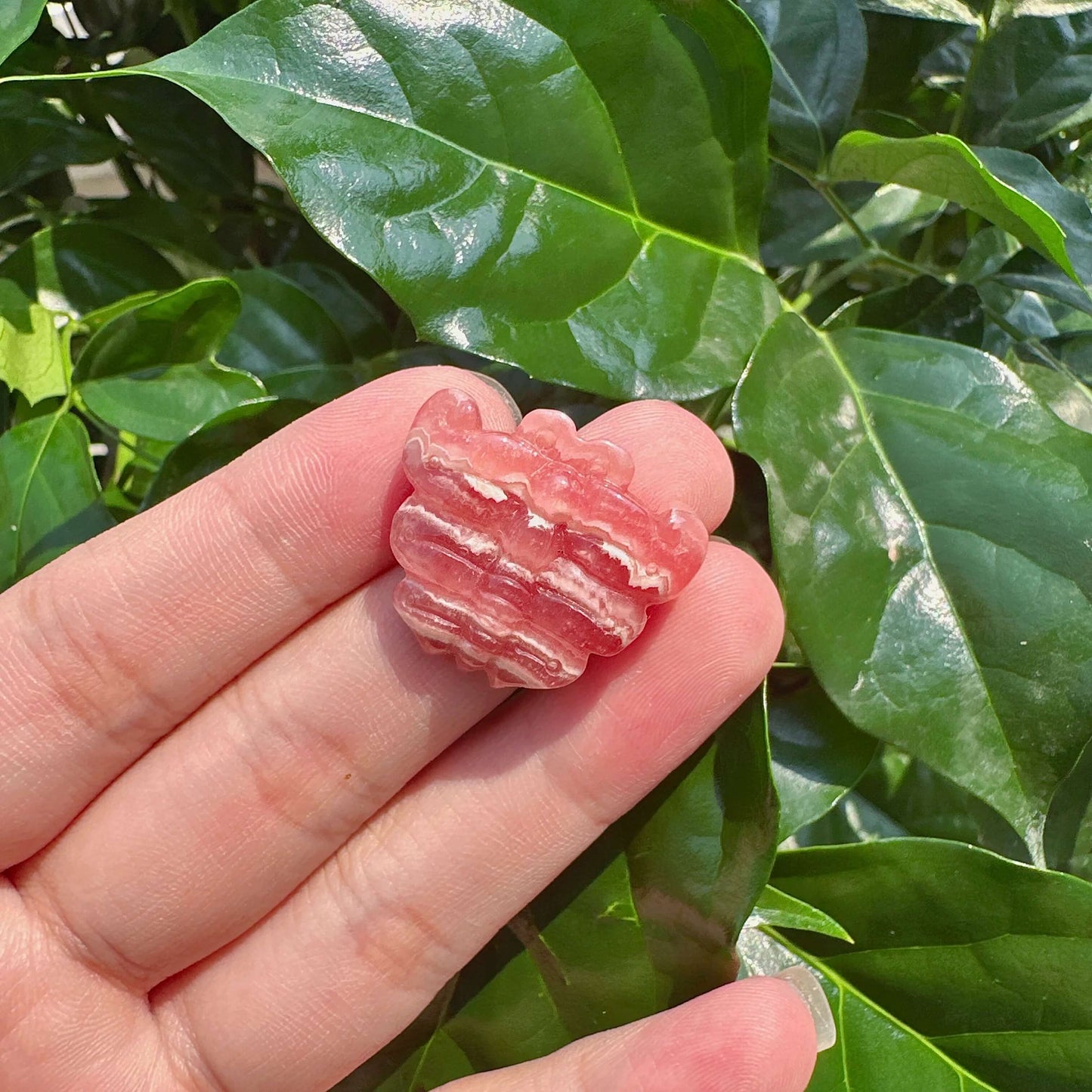 Rhodochrosite Carving