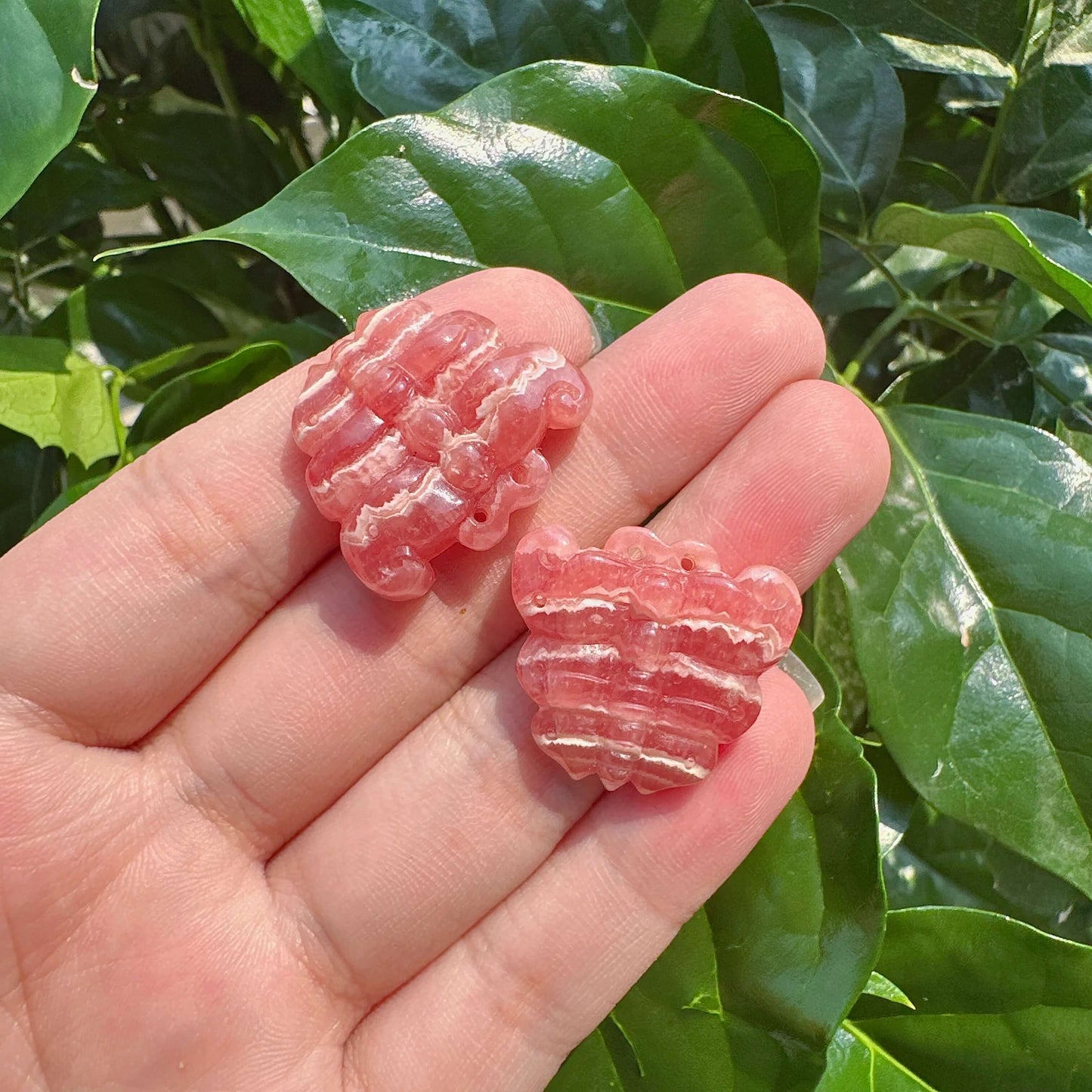 Rhodochrosite Carving