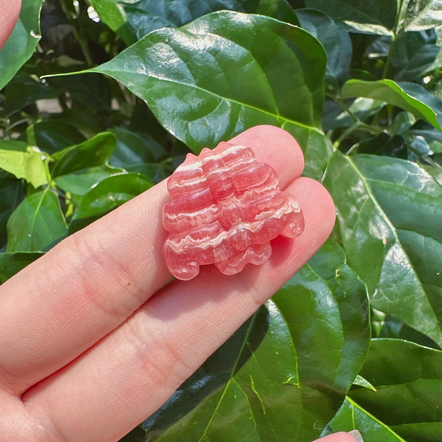 Rhodochrosite Carving