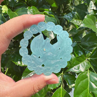 Aquamarine Nine-tailed Fox Carving