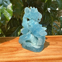 Aquamarine Eastern Dragon Carving