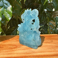 Aquamarine Eastern Dragon Carving