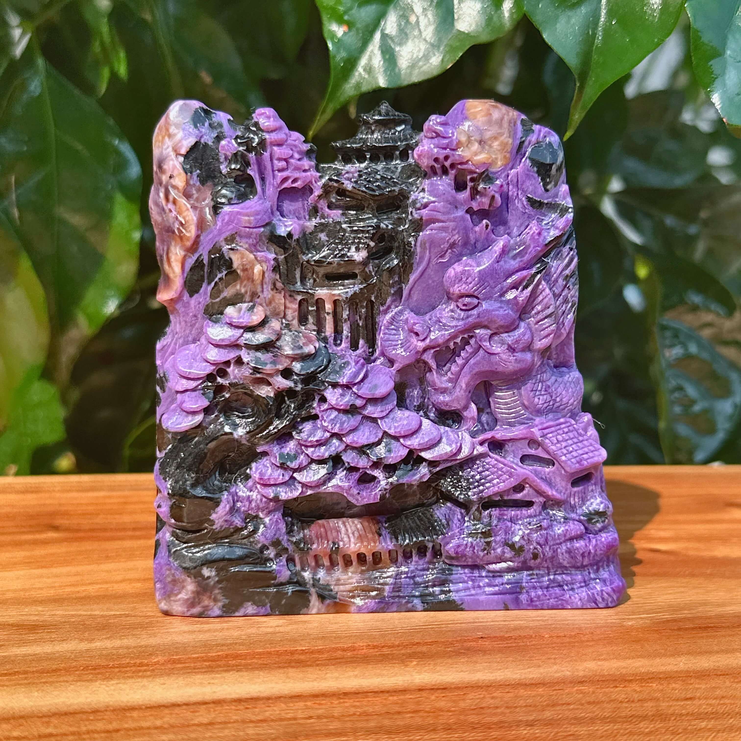 Charoite Landscape Carving