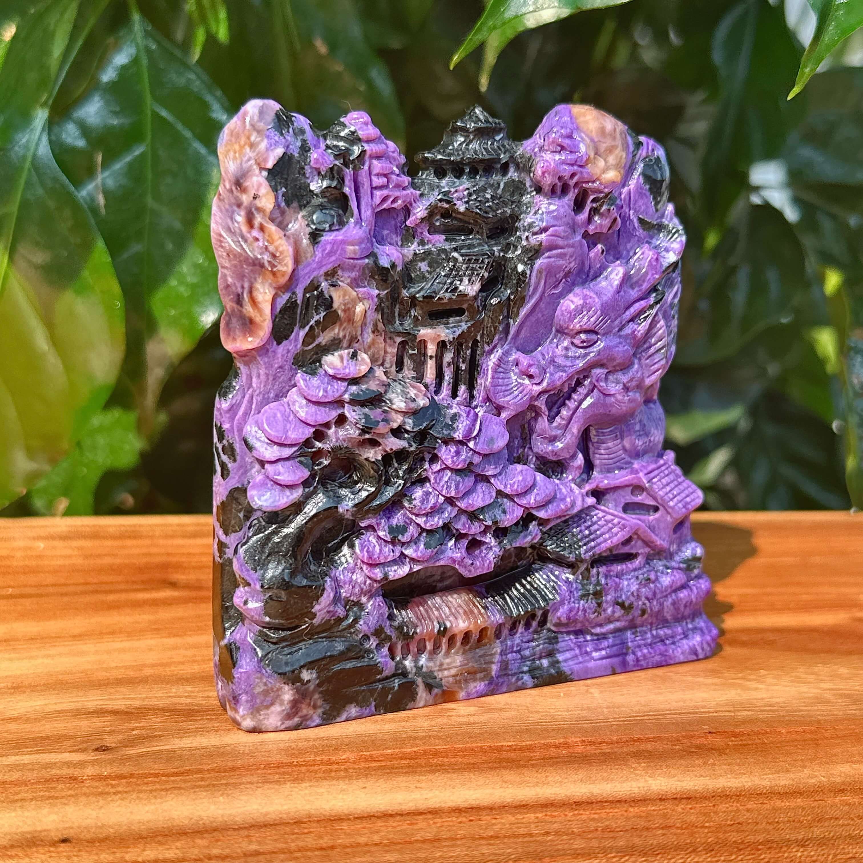 Charoite Landscape Carving