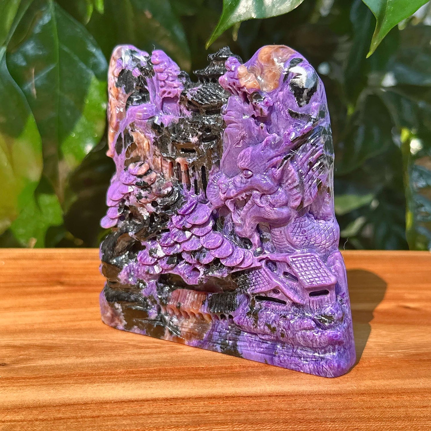 Charoite Landscape Carving