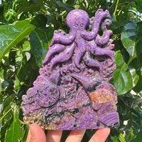 Charoite Underwater World Carving