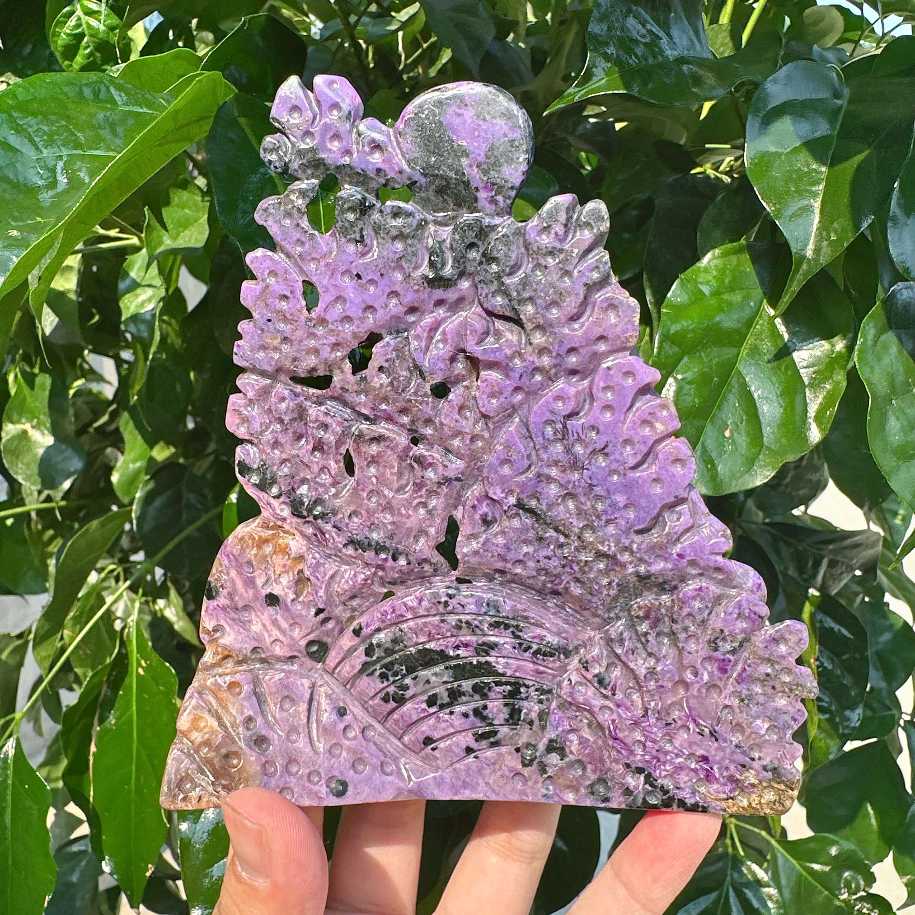 Charoite Underwater World Carving