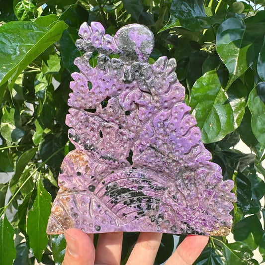 Charoite Underwater World Carving