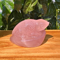 Rose Quartz Lizard Carving