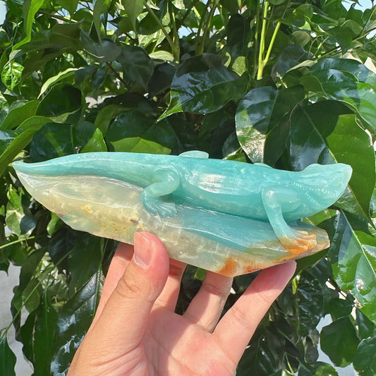Amazonite Lizard Carving