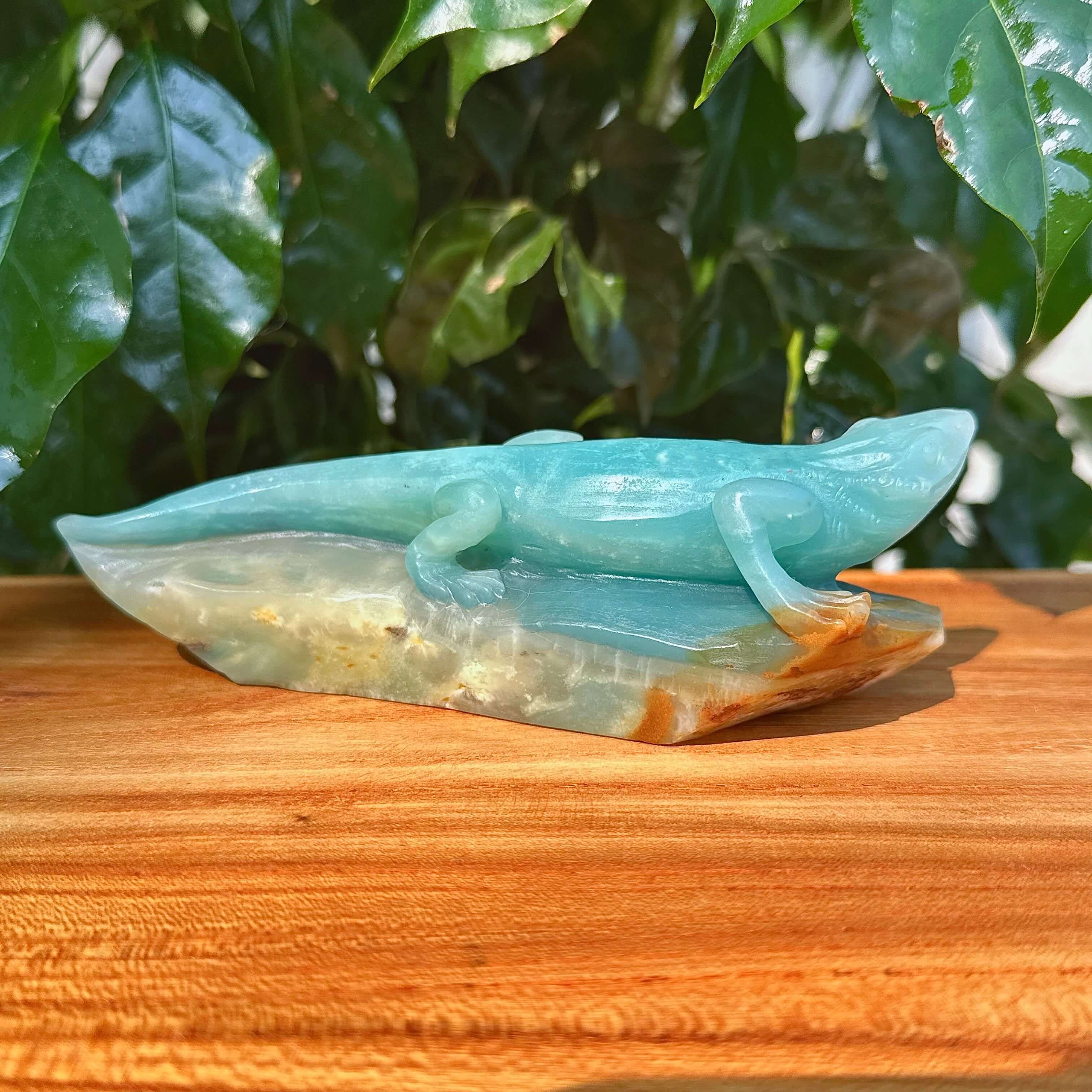 Amazonite Lizard Carving