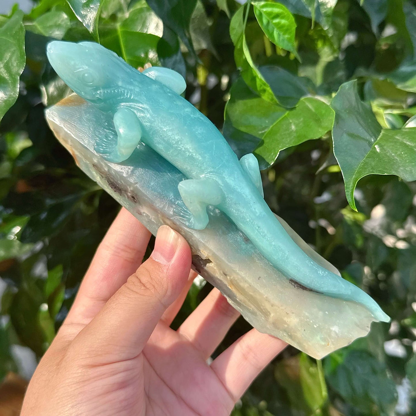 Amazonite Lizard Carving