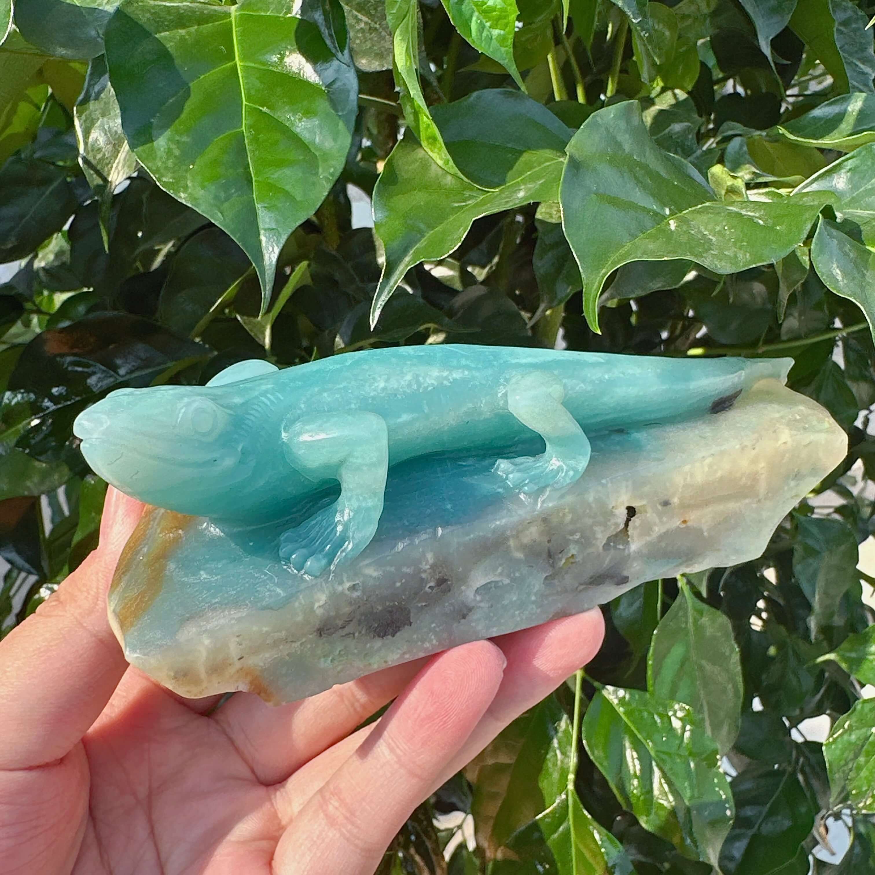Amazonite Lizard Carving