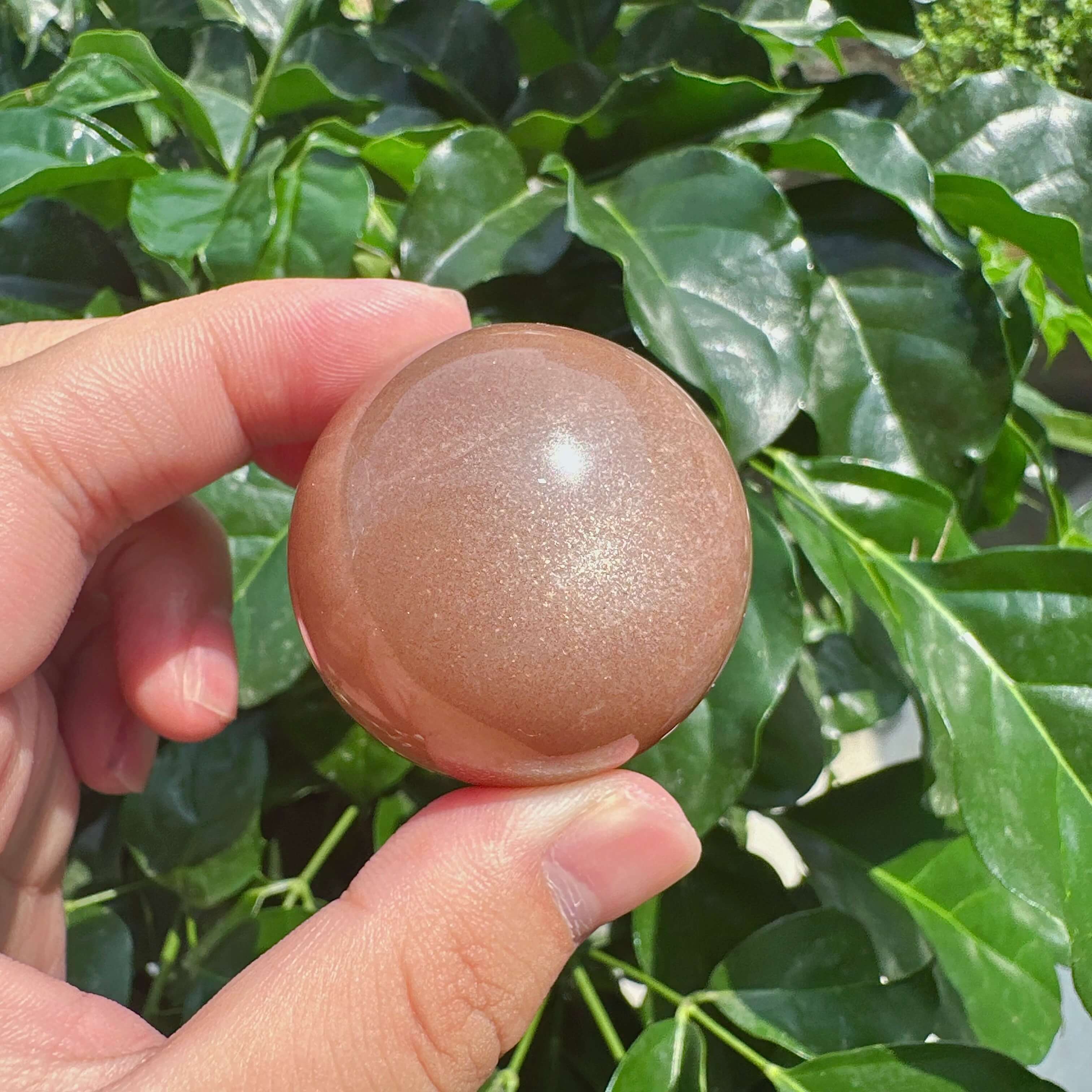 Peach Moonstone With Sunstone Sphere