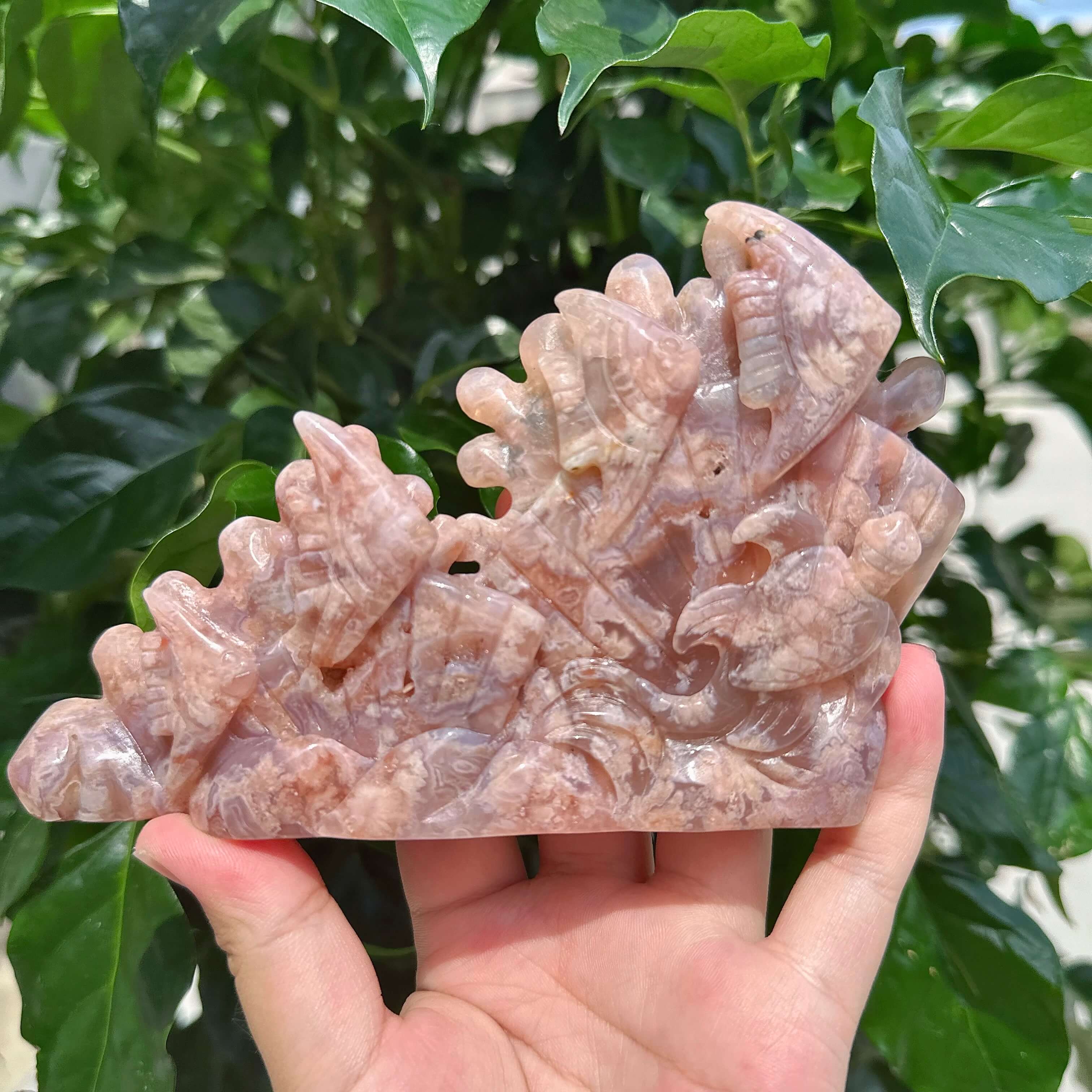 Flower Agate Underwater World Carving
