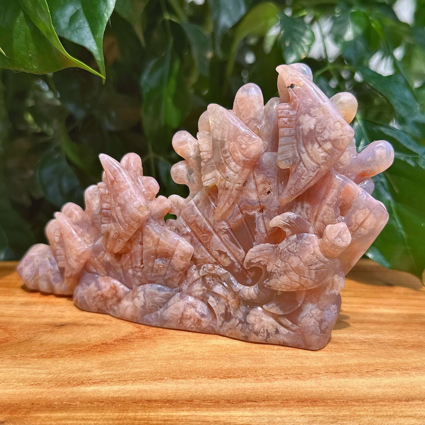 Flower Agate Underwater World Carving