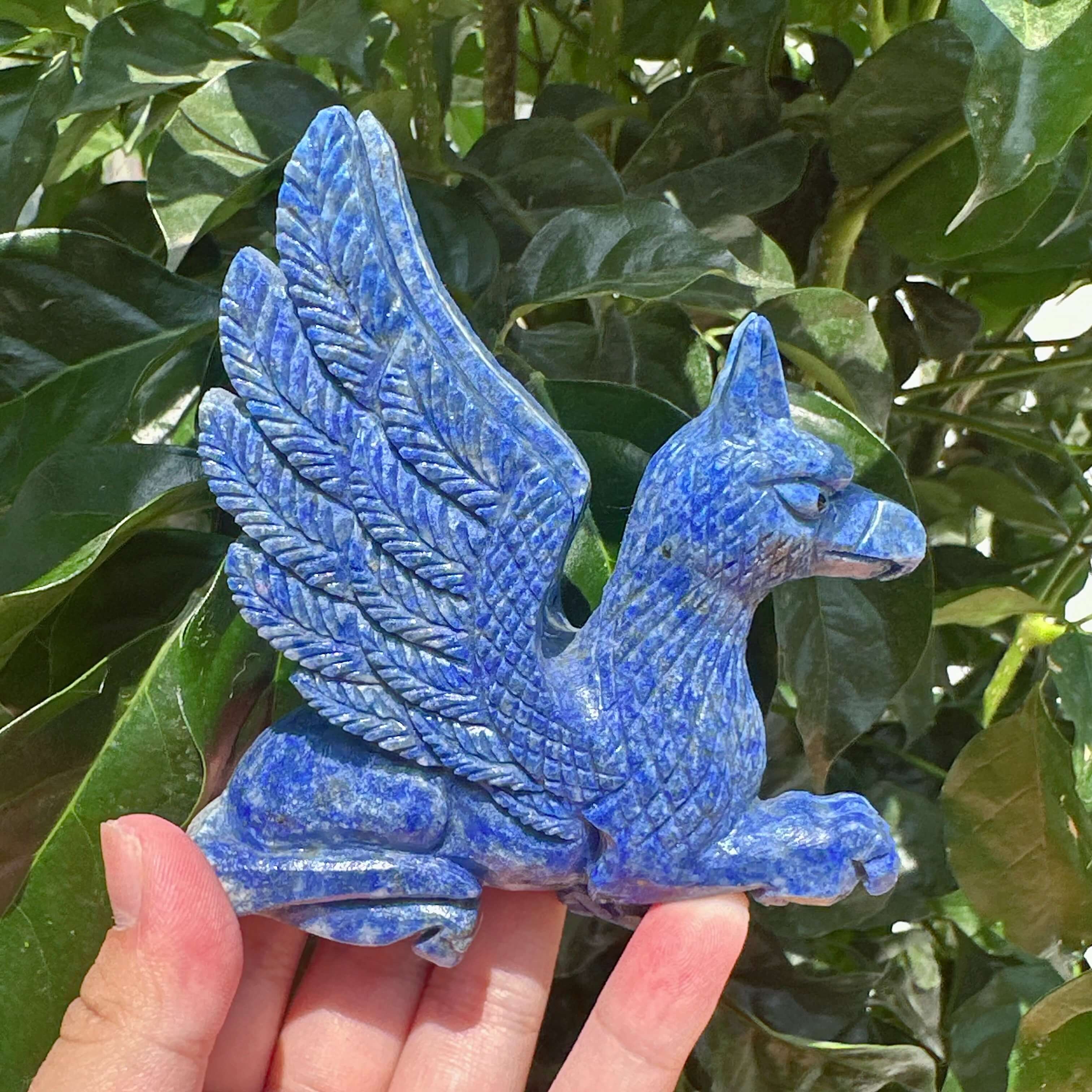 Lapis Lazuli Griffin Carving