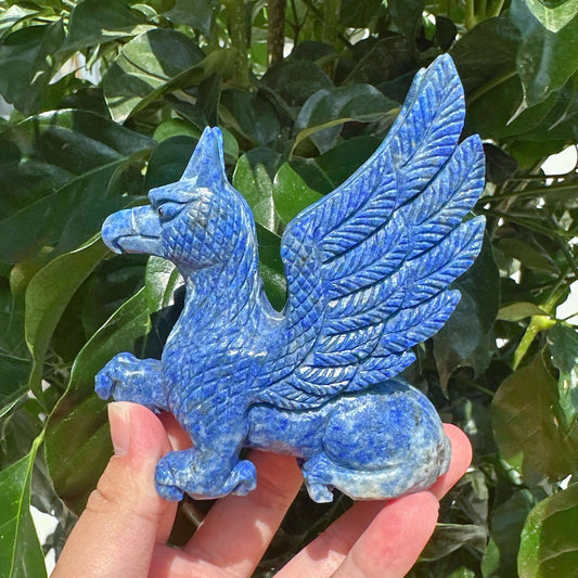 Lapis Lazuli Griffin Carving