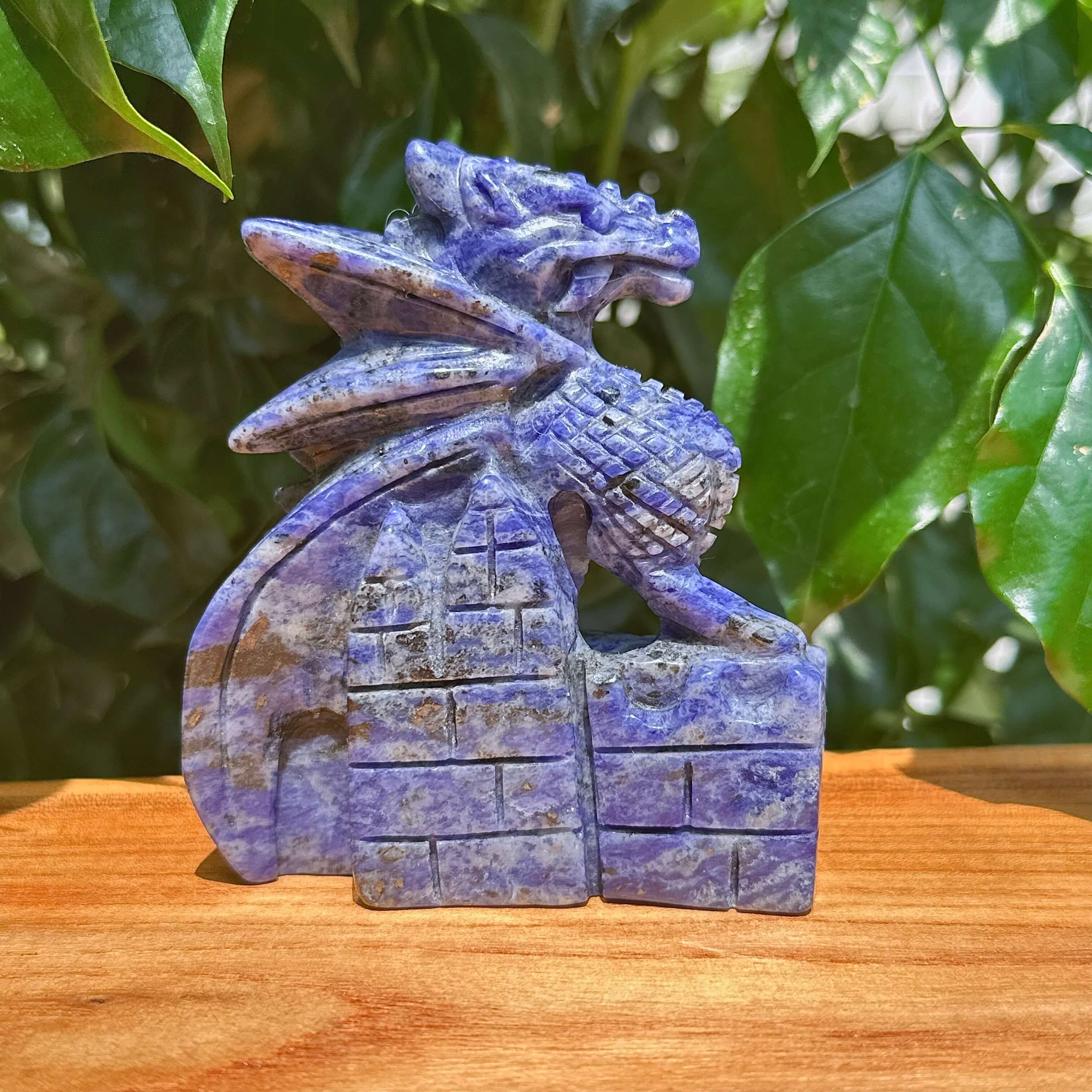 Sodalite Dragon Carving