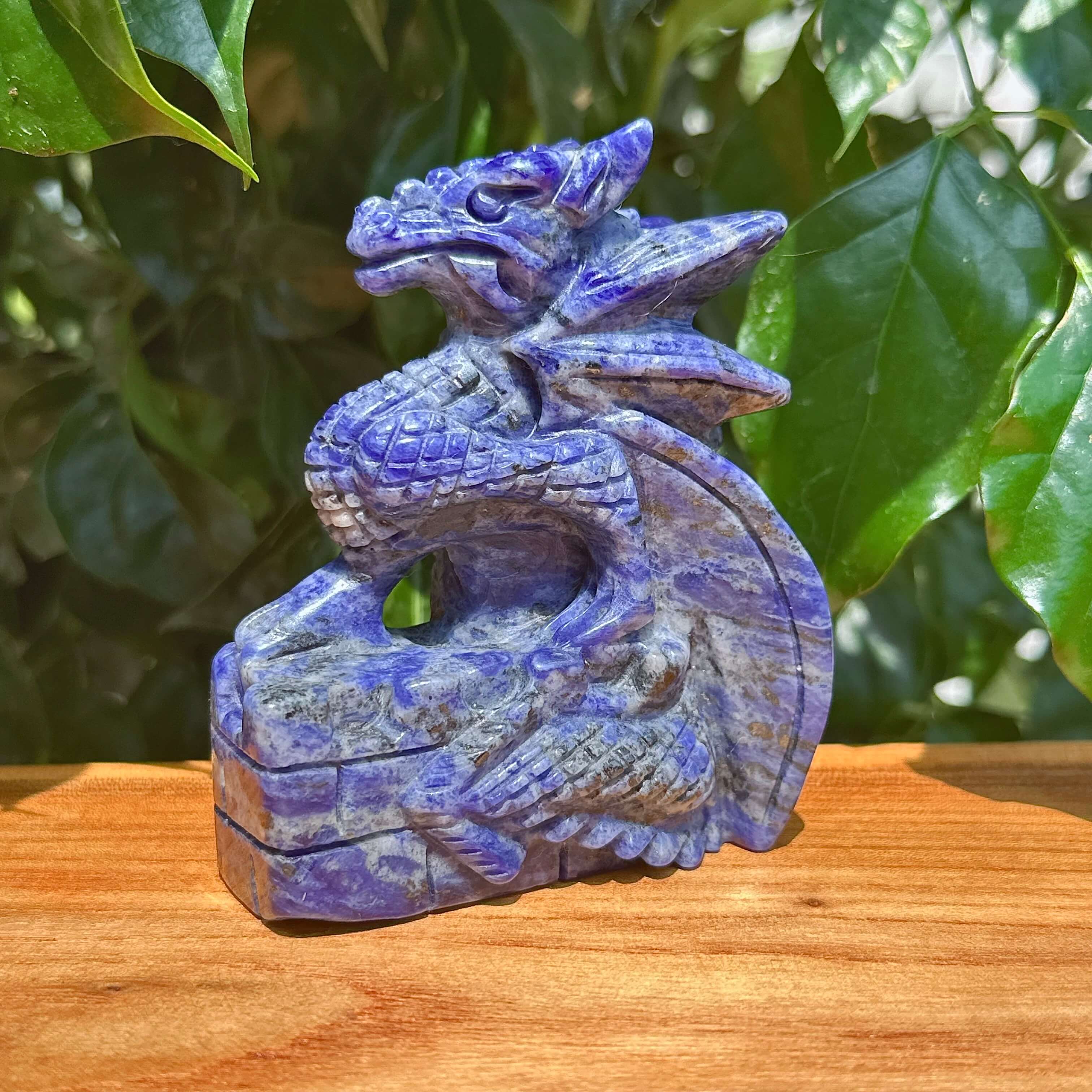 Sodalite Dragon Carving