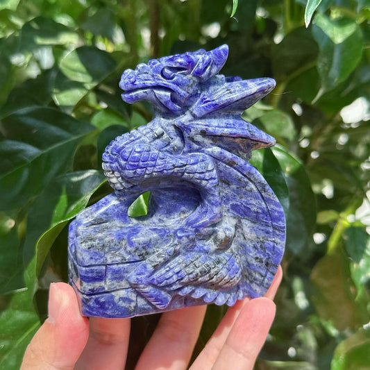 Sodalite Dragon Carving