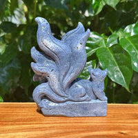 Blue Coral Nine-tail Fox Carving