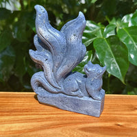 Blue Coral Nine-tail Fox Carving