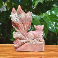 Picture Jasper Nine-tail Fox Carving