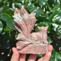 Picture Jasper Nine-tail Fox Carving