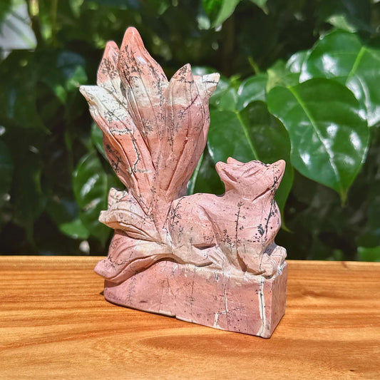 Picture Jasper Nine-tail Fox Carving
