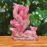 Cobalt Calcite Nine-tail Fox Carving