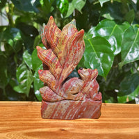 Ocean Jasper Nine-tail Fox Carving