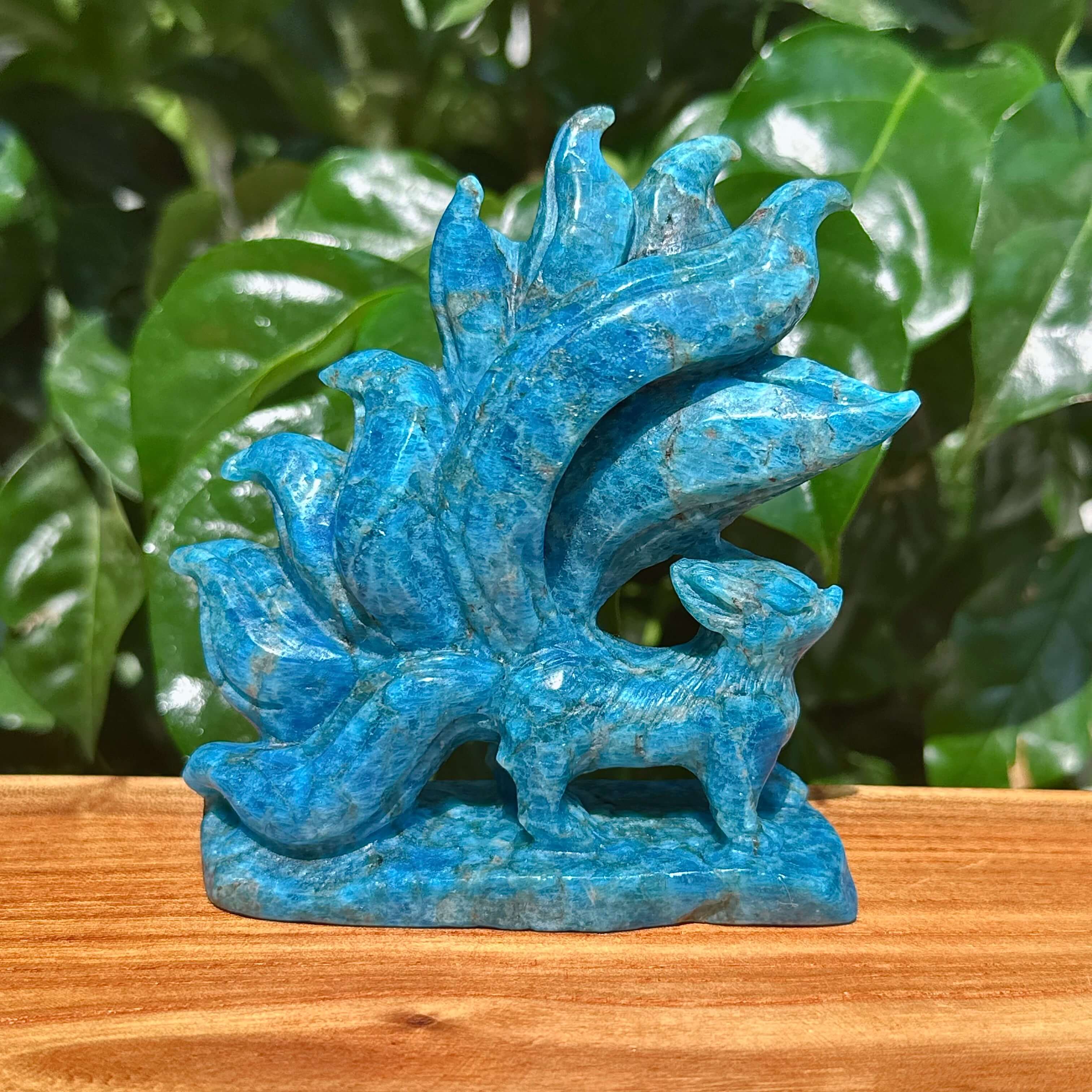 Apatite Nine-tail Fox Carving
